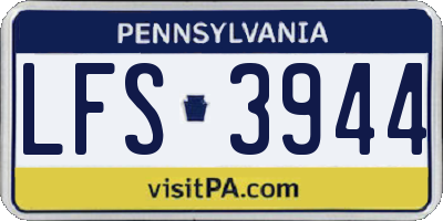 PA license plate LFS3944