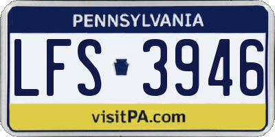PA license plate LFS3946
