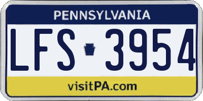 PA license plate LFS3954