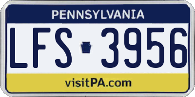 PA license plate LFS3956