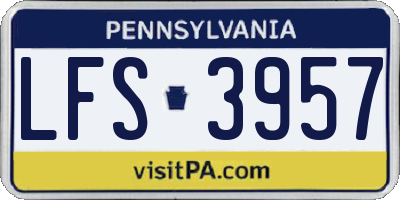 PA license plate LFS3957