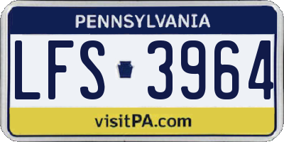 PA license plate LFS3964