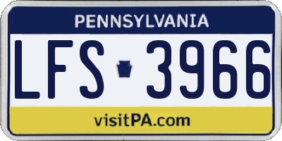 PA license plate LFS3966