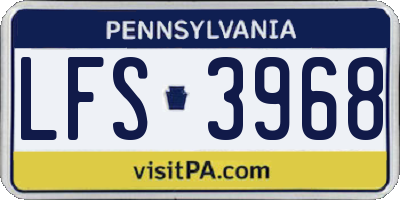 PA license plate LFS3968