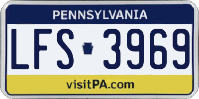 PA license plate LFS3969