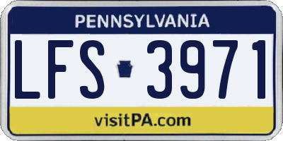 PA license plate LFS3971