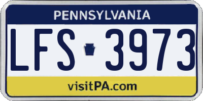PA license plate LFS3973