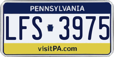 PA license plate LFS3975