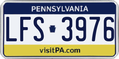 PA license plate LFS3976