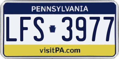 PA license plate LFS3977