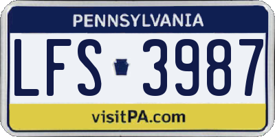 PA license plate LFS3987