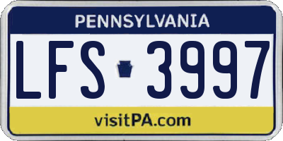 PA license plate LFS3997