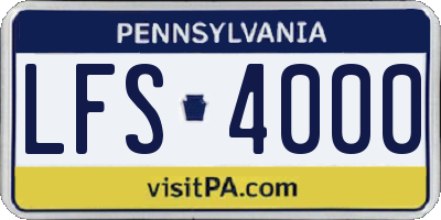 PA license plate LFS4000