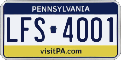 PA license plate LFS4001