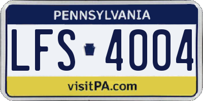 PA license plate LFS4004