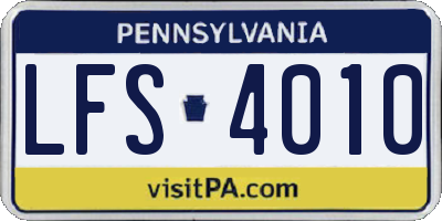 PA license plate LFS4010