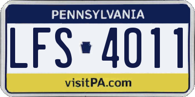 PA license plate LFS4011