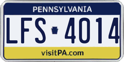 PA license plate LFS4014