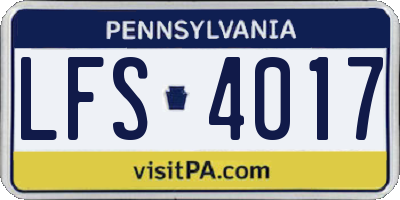 PA license plate LFS4017