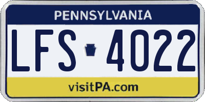 PA license plate LFS4022