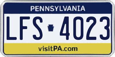PA license plate LFS4023