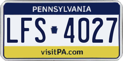 PA license plate LFS4027
