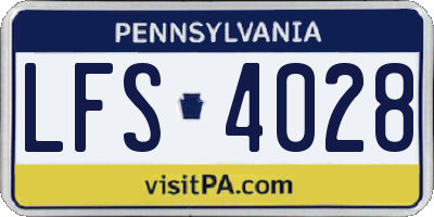 PA license plate LFS4028