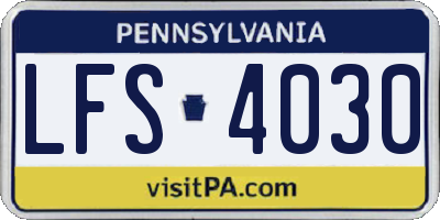 PA license plate LFS4030