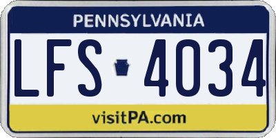 PA license plate LFS4034