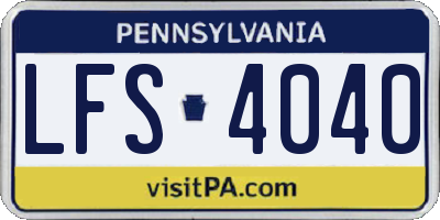 PA license plate LFS4040