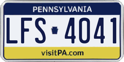 PA license plate LFS4041