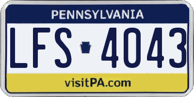 PA license plate LFS4043