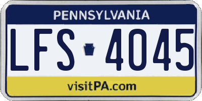 PA license plate LFS4045