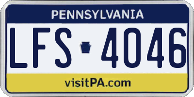 PA license plate LFS4046