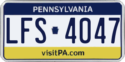 PA license plate LFS4047