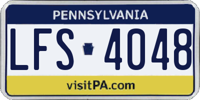 PA license plate LFS4048