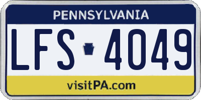 PA license plate LFS4049