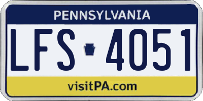 PA license plate LFS4051