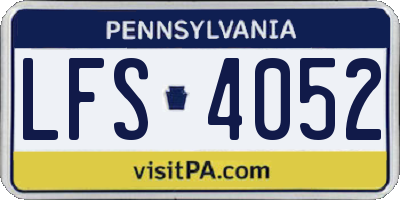 PA license plate LFS4052