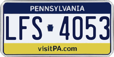 PA license plate LFS4053