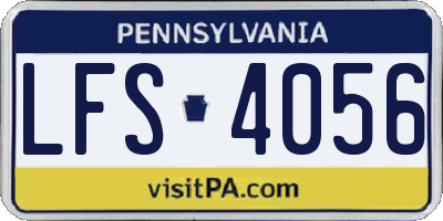 PA license plate LFS4056
