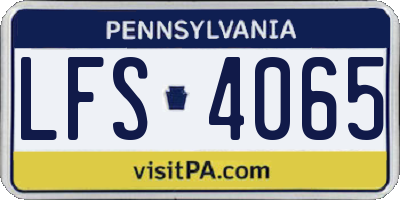 PA license plate LFS4065