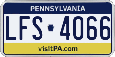 PA license plate LFS4066