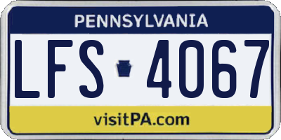 PA license plate LFS4067