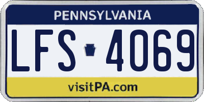 PA license plate LFS4069