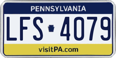 PA license plate LFS4079