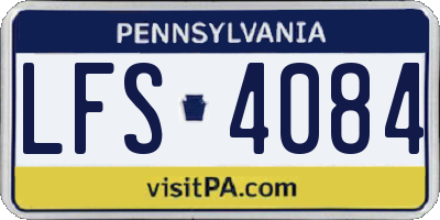 PA license plate LFS4084