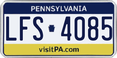 PA license plate LFS4085