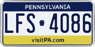 PA license plate LFS4086