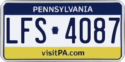 PA license plate LFS4087